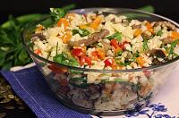 Salată de conopidă cu dovleac copt și ciuperci
