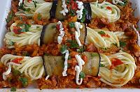 Spaghete împachetate în vinete