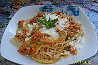 Spaghete cu bucățele de ton