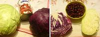 Salata de fasole, varza rosie si alba - Pas 1