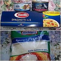 Spaghetti cu bucatele de ton - Pas 1
