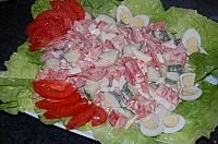 Salata cu somon afumat, rosii si castraveti - Pas 6