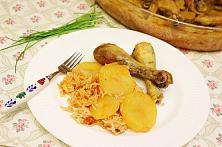Pilaf țărănesc la cuptor, cu cartofi și pui