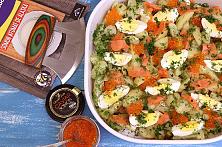 Salată de cartofi cu somon afumat