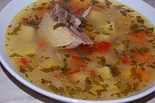 Ciorbă de pui cu orez și legume