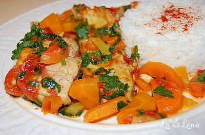 Pește cu legume, în stil marocan