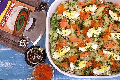 Salată de cartofi cu somon afumat