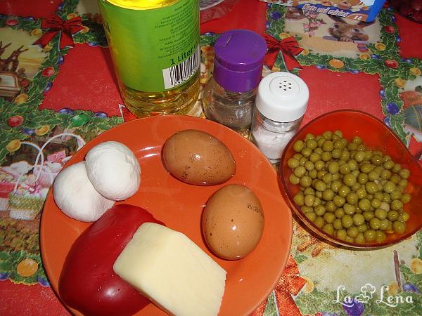 Omletă la cuptor cu mazăre și ciuperci - Pas 1