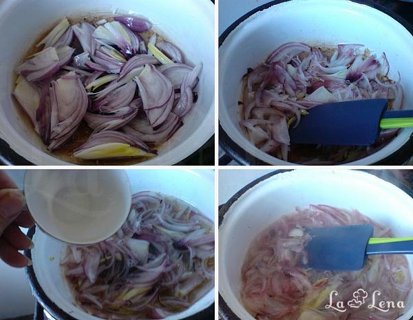 Pere cu ceapă caramelizată - Pas 2