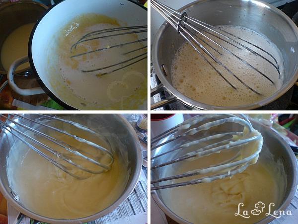 Prăjitură fără coacere cu mere, biscuiți și budincă - Pas 3