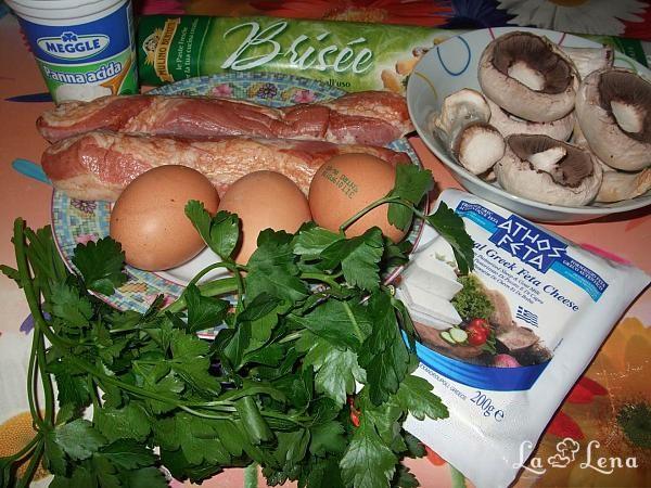 Tartă cu brânză, ciuperci și bacon - Pas 1