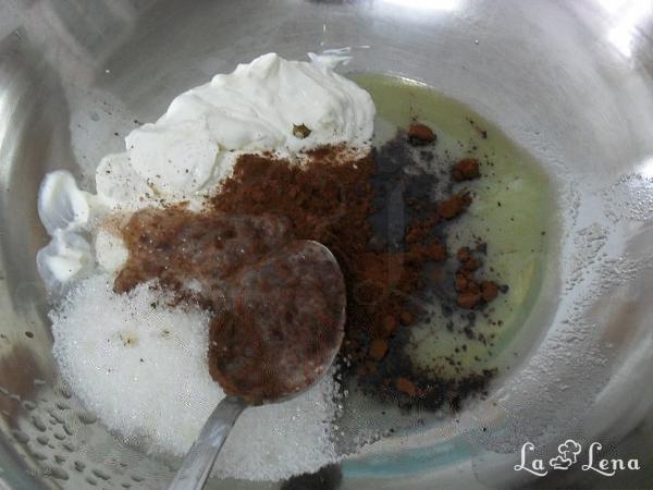 Prăjitură cu brânză cu foi și cacao - Pas 2