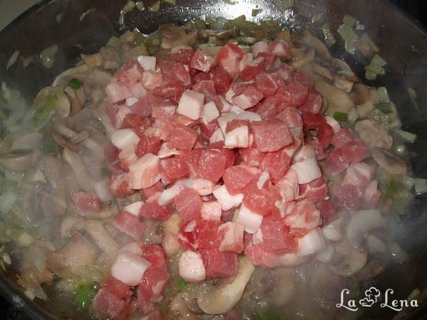Tartă cu ciuperci și bacon - Pas 3