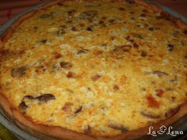 Tartă cu ciuperci și bacon - Pas 8