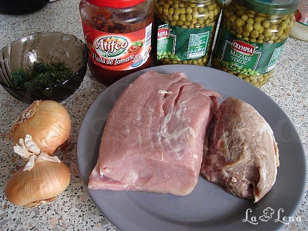 Mazăre cu carne - Pas 1