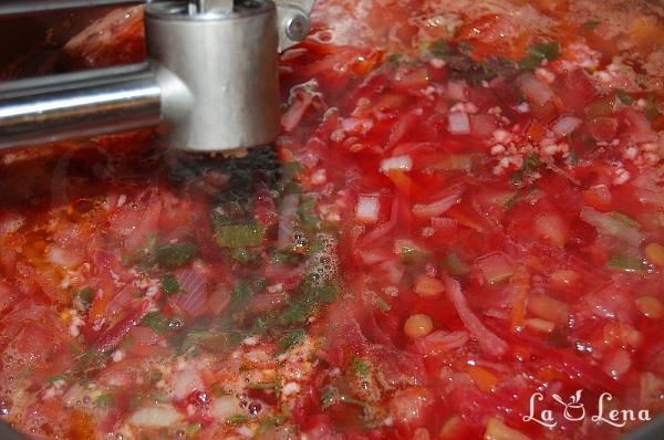 Ciorbă de sfeclă roșie cu linte - Pas 13