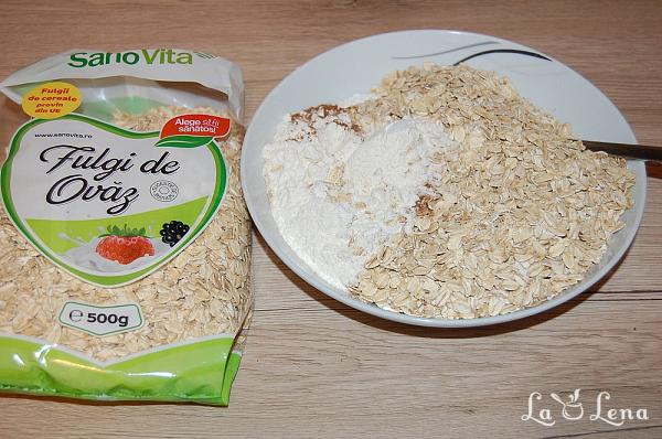 Fursecuri americane (Cookies) cu ovăz, migdale și merișoare - Pas 3