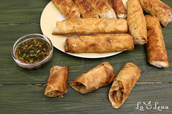 Pachețele de primăvară chinezești cu creveți și legume - Pas 19