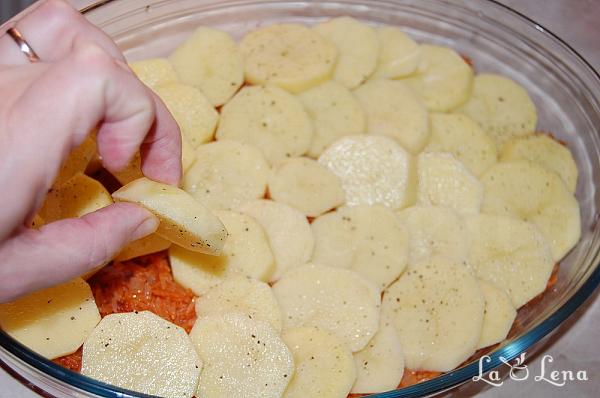 Pilaf țărănesc la cuptor, cu cartofi și pui - Pas 9