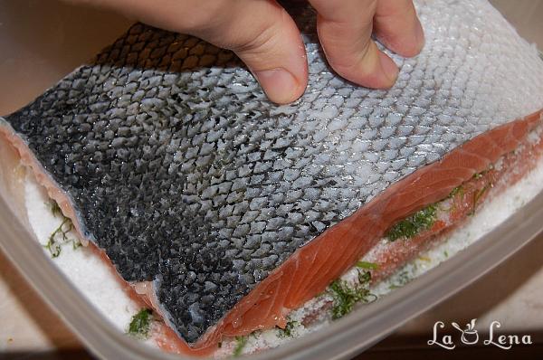 Somon marinat (Gravlax) - Pas 8