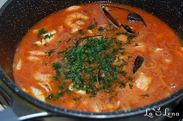 Supa cu fructe de mare, sau Zuppa di Pesce italiana - Pas 16