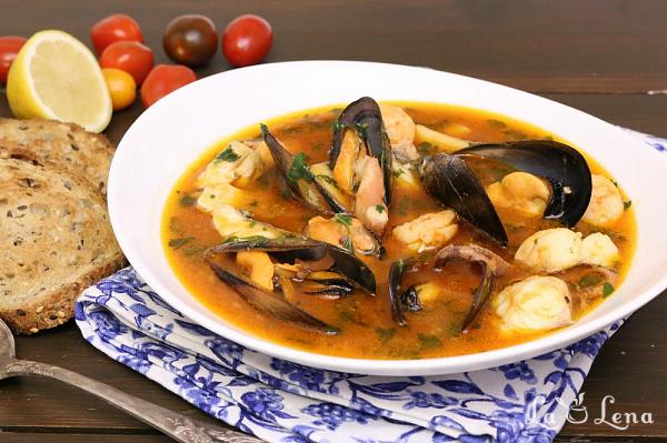 Supa cu fructe de mare, sau Zuppa di Pesce italiana - Pas 17