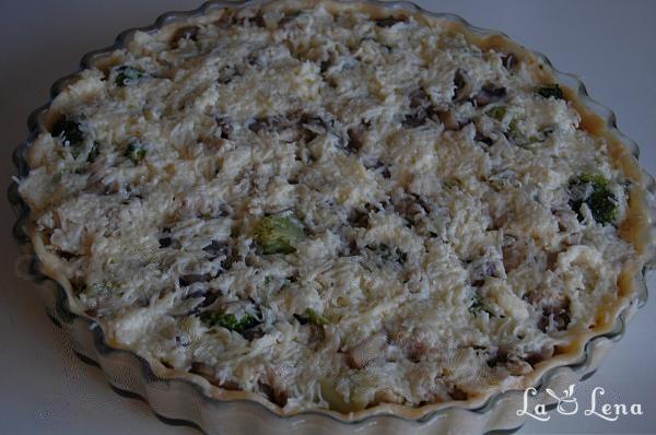 Quiche(Tartă) cu pui, ciuperci și broccoli - Pas 12