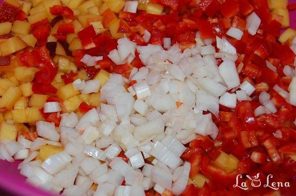 Salată cu piersici și ardei (Salsa cu piersici) - Pas 4