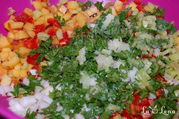 Salată cu piersici și ardei (Salsa cu piersici) - Pas 5