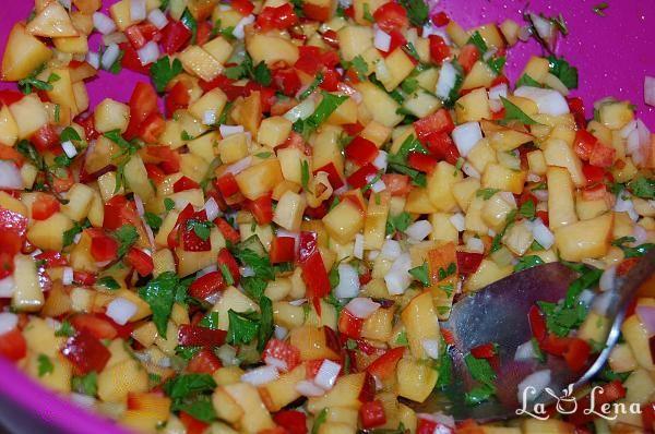 Salată cu piersici și ardei (Salsa cu piersici) - Pas 6