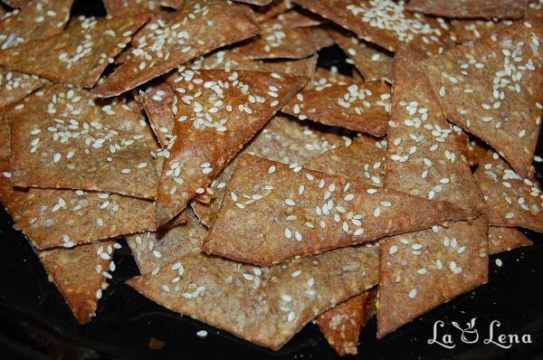 Saratele (Crackers) din seminte si faina de secara - Pas 12